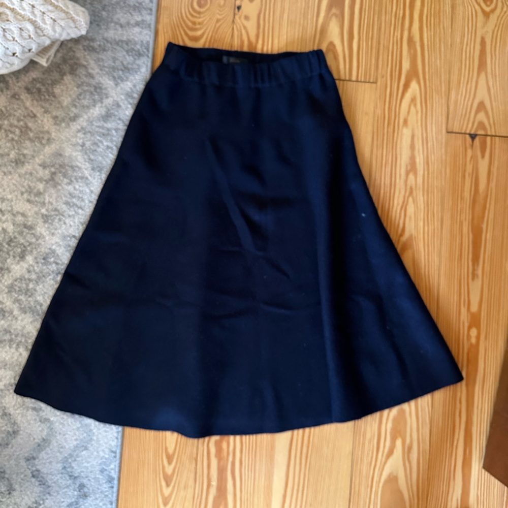 J Crew Navy Wool Circle Skirt Size 2P